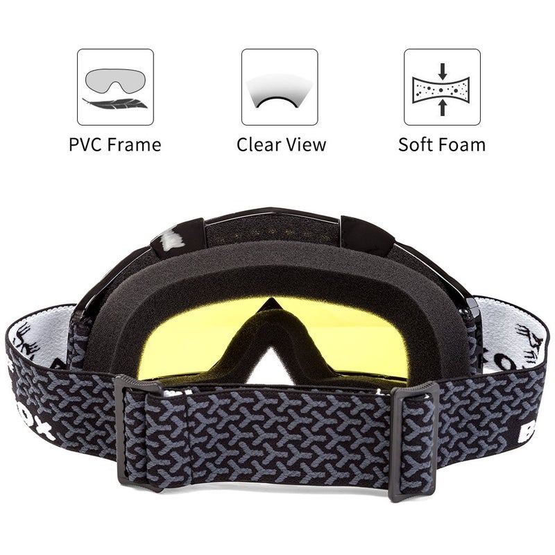 BATFOX Dirt Bike ATV Goggles Motorcycle Gear Riding Motocross Dirtbike 4-Wheeler MX DH Accessories Goggles Glasses for Men Women Youth UV400 Protection Dust-proof Anti-Slip Strap - Image 3